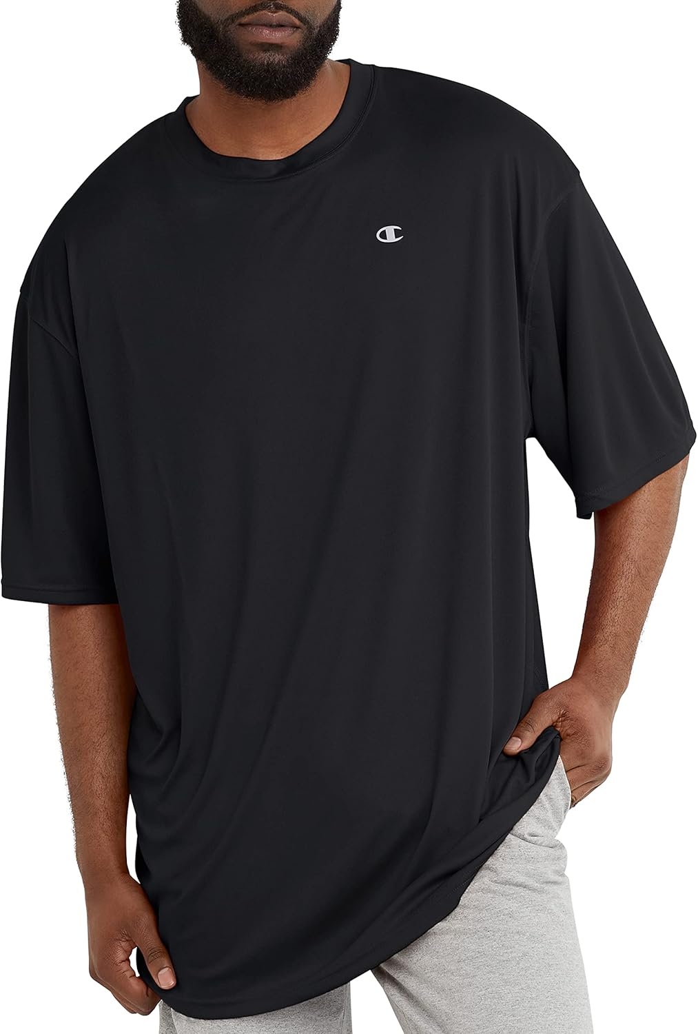 image:imageChampion Mens Tshirt Sport Tee Moisture Wicking Anti Odor Athletic Tshirt for Men Reg Or Big amp TallBlack