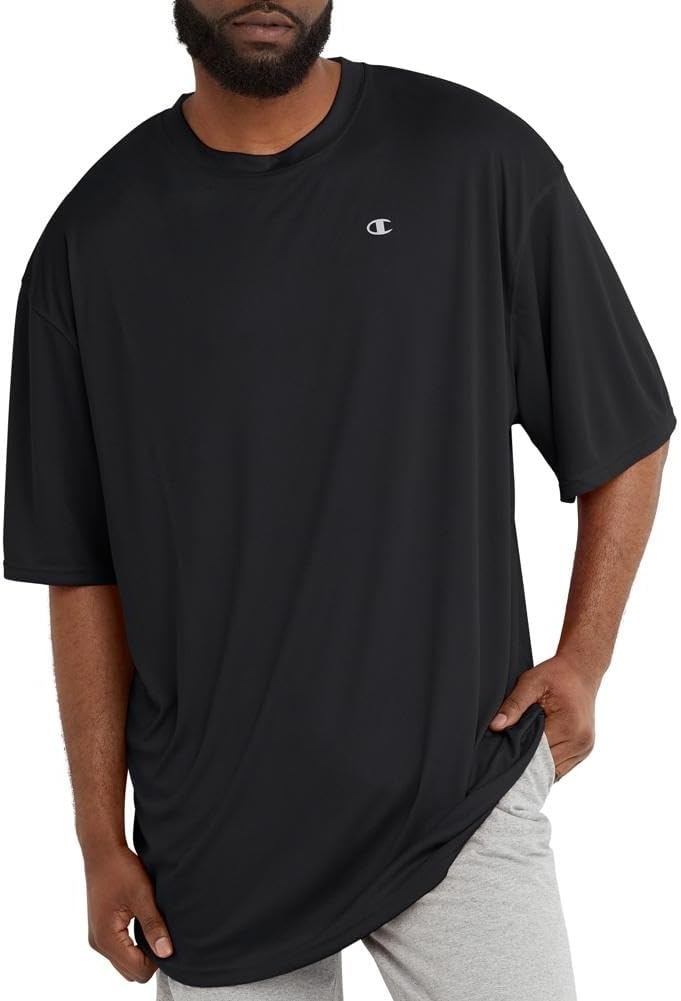 image:imageChampion Mens Tshirt Sport Tee Moisture Wicking Anti Odor Athletic Tshirt for Men Reg Or Big amp TallBlack