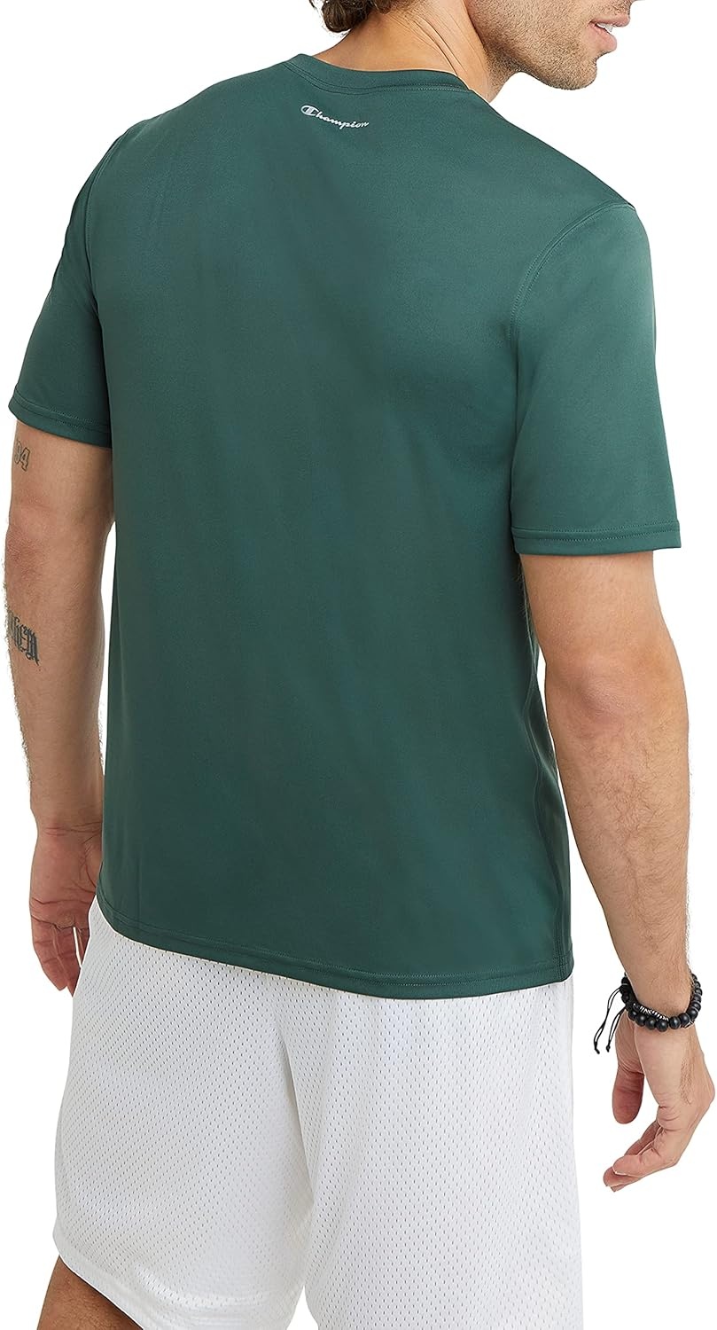 image:imageChampion Mens Tshirt Sport Tee Moisture Wicking Anti Odor Athletic Tshirt for Men Reg Or Big amp TallDark Green