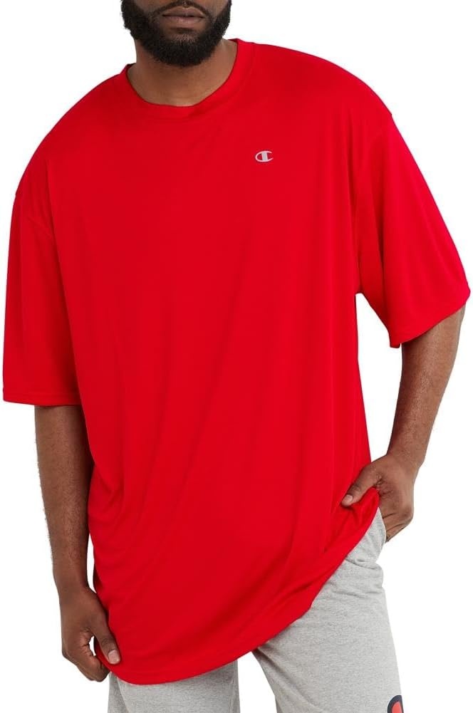 image:imageChampion Mens Tshirt Sport Tee Moisture Wicking Anti Odor Athletic Tshirt for Men Reg Or Big amp TallScarlet