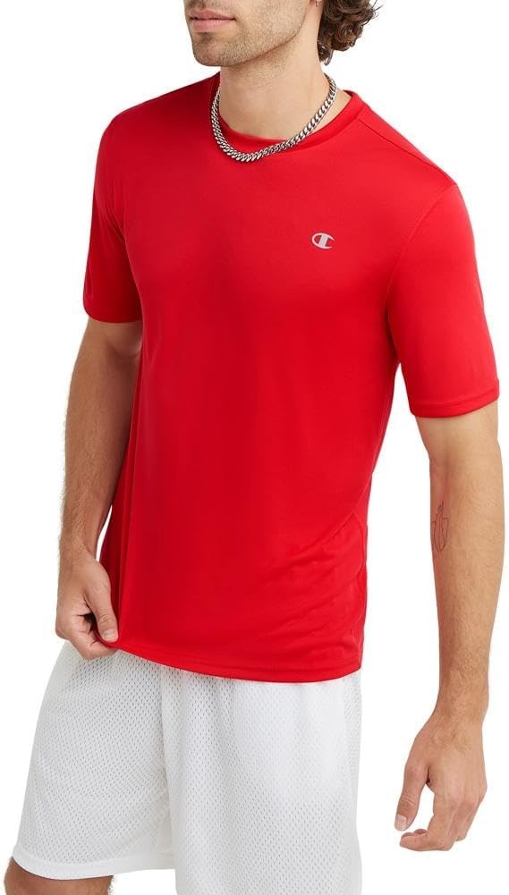image:imageChampion Mens Tshirt Sport Tee Moisture Wicking Anti Odor Athletic Tshirt for Men Reg Or Big amp TallScarlet