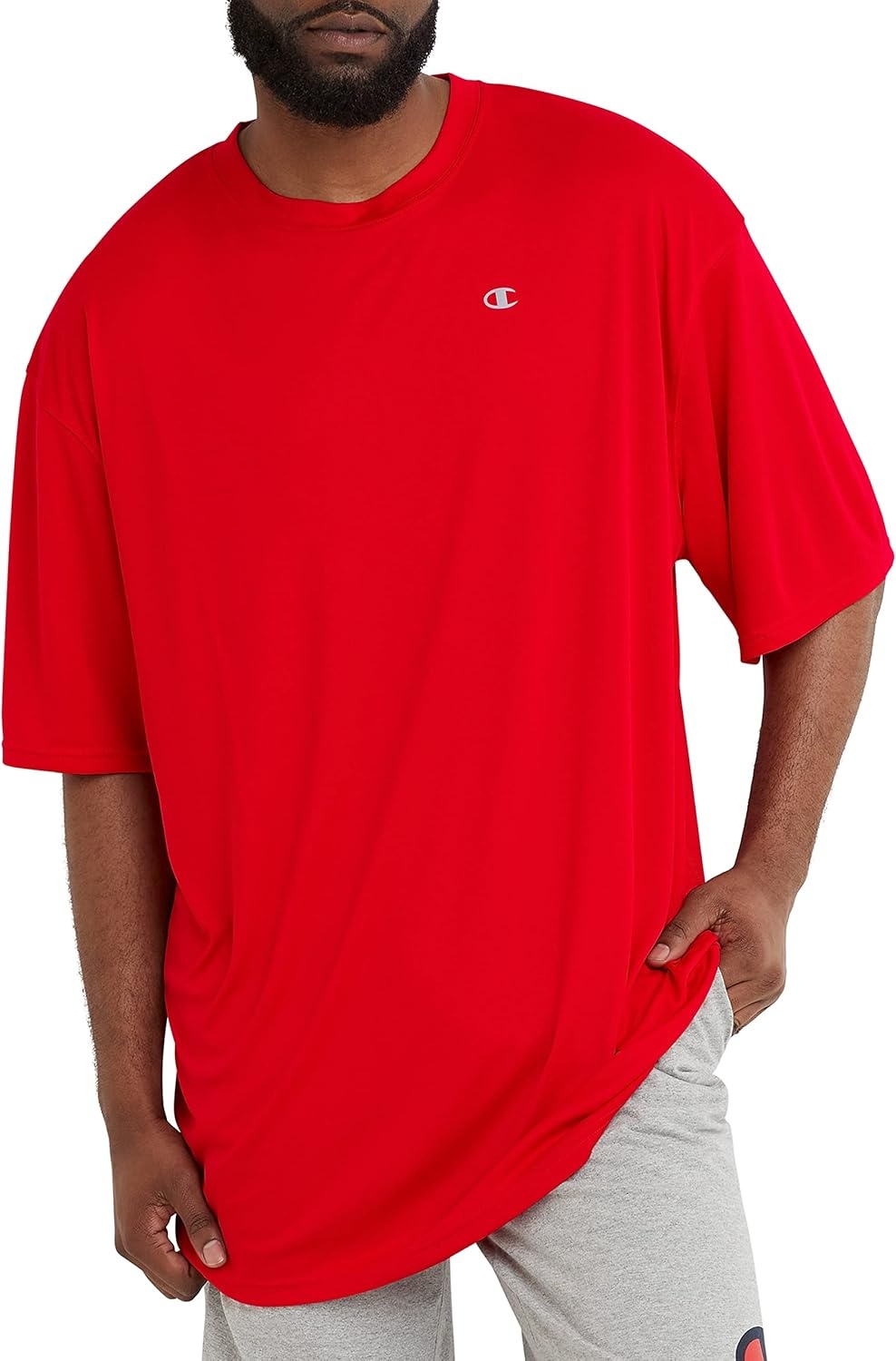 image:imageChampion Mens Tshirt Sport Tee Moisture Wicking Anti Odor Athletic Tshirt for Men Reg Or Big amp TallScarlet