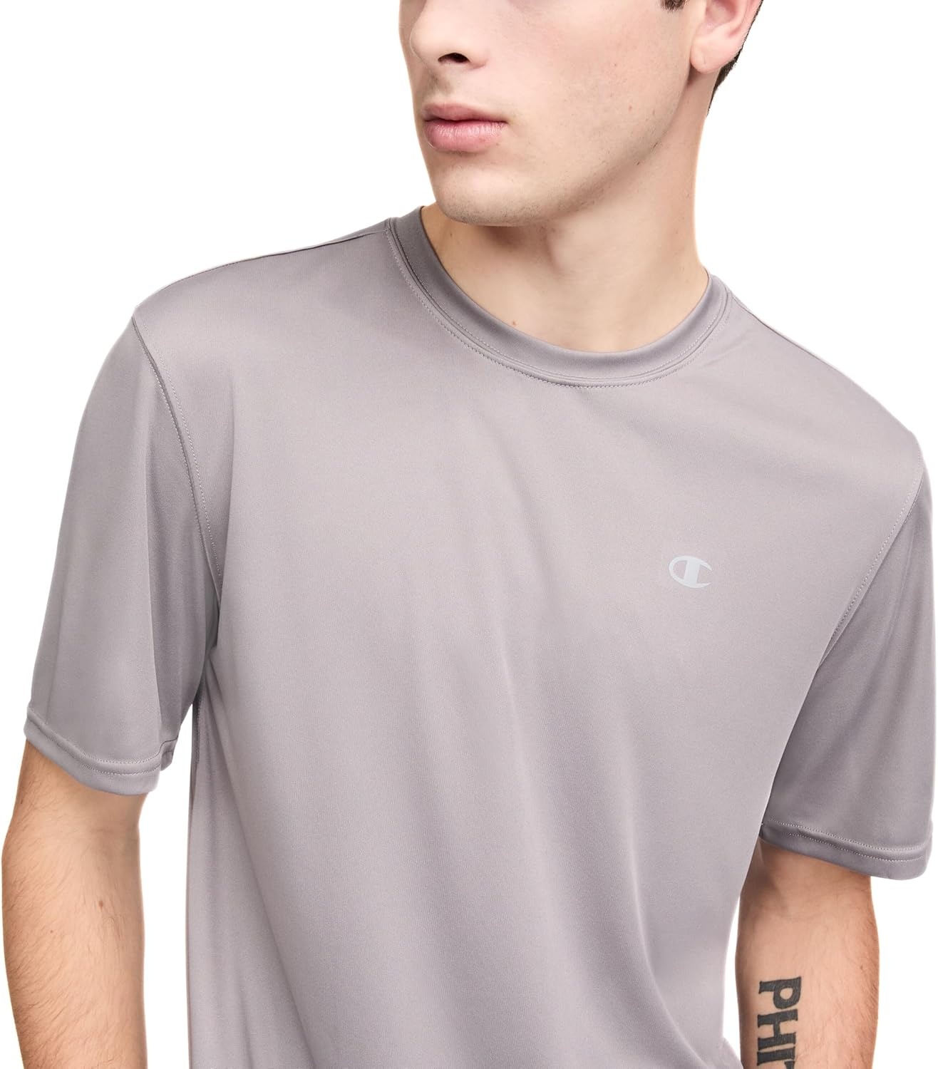 image:imageChampion Mens Tshirt Sport Tee Moisture Wicking Anti Odor Athletic Tshirt for Men Reg Or Big amp TallStone Gray