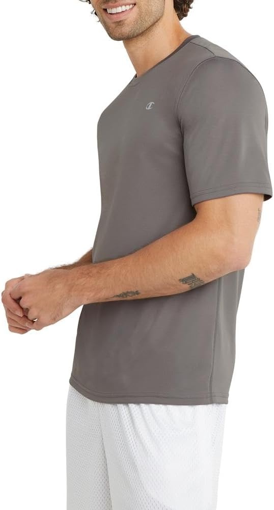 image:imageChampion Mens Tshirt Sport Tee Moisture Wicking Anti Odor Athletic Tshirt for Men Reg Or Big amp TallStone Gray