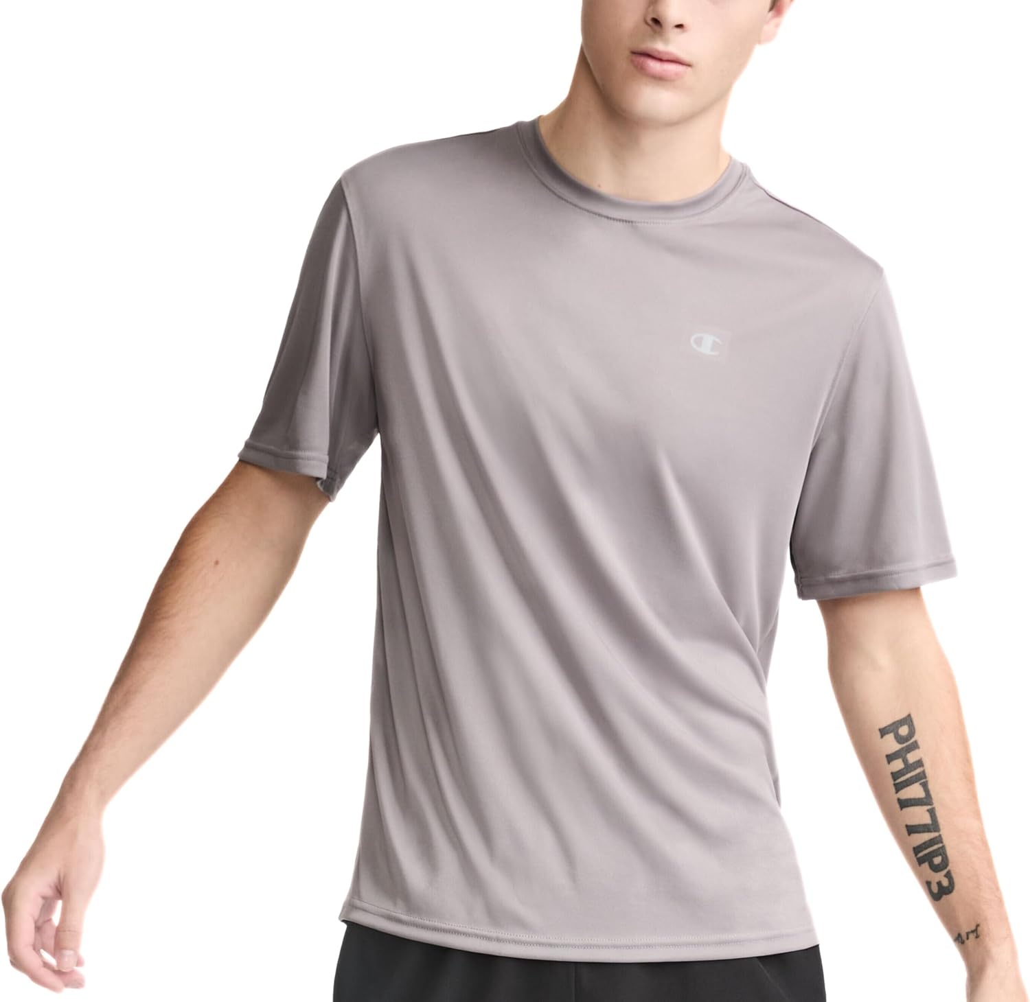 image:imageChampion Mens Tshirt Sport Tee Moisture Wicking Anti Odor Athletic Tshirt for Men Reg Or Big amp TallStone Gray