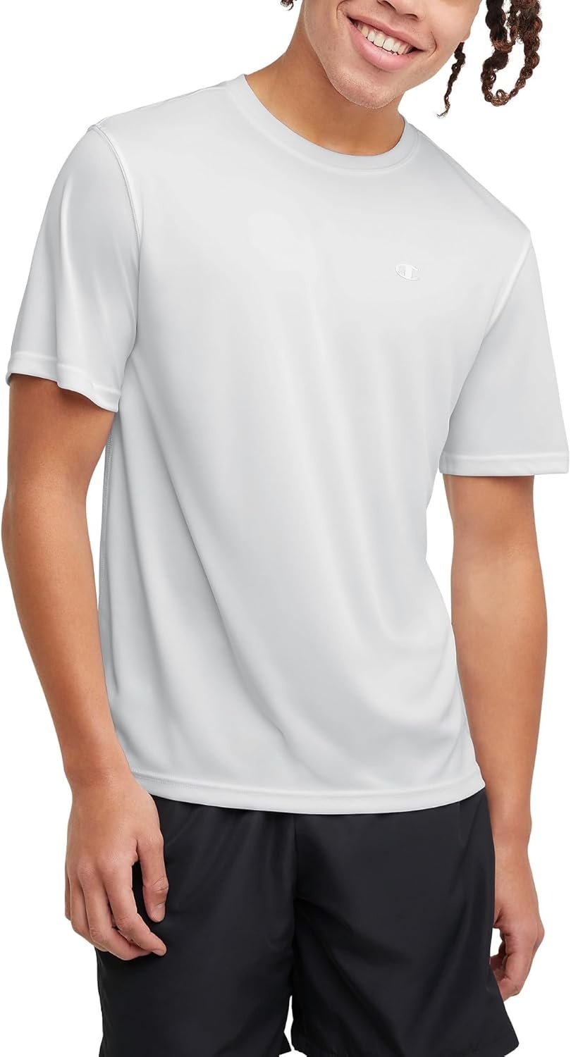 image:imageChampion Mens Tshirt Sport Tee Moisture Wicking Anti Odor Athletic Tshirt for Men Reg Or Big amp TallWhite