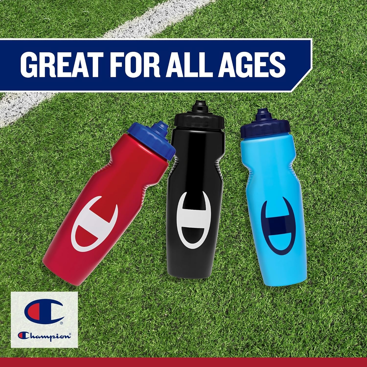image:imageChampion Quench Squeeze Bottle Bonnie Blue 24oz BPAFree Sports Water Bottle for OneHand Use For Gym Cycling and Sports LeakProof EasySqueeze Design for Workout and Travel HydrationBonnie Blue