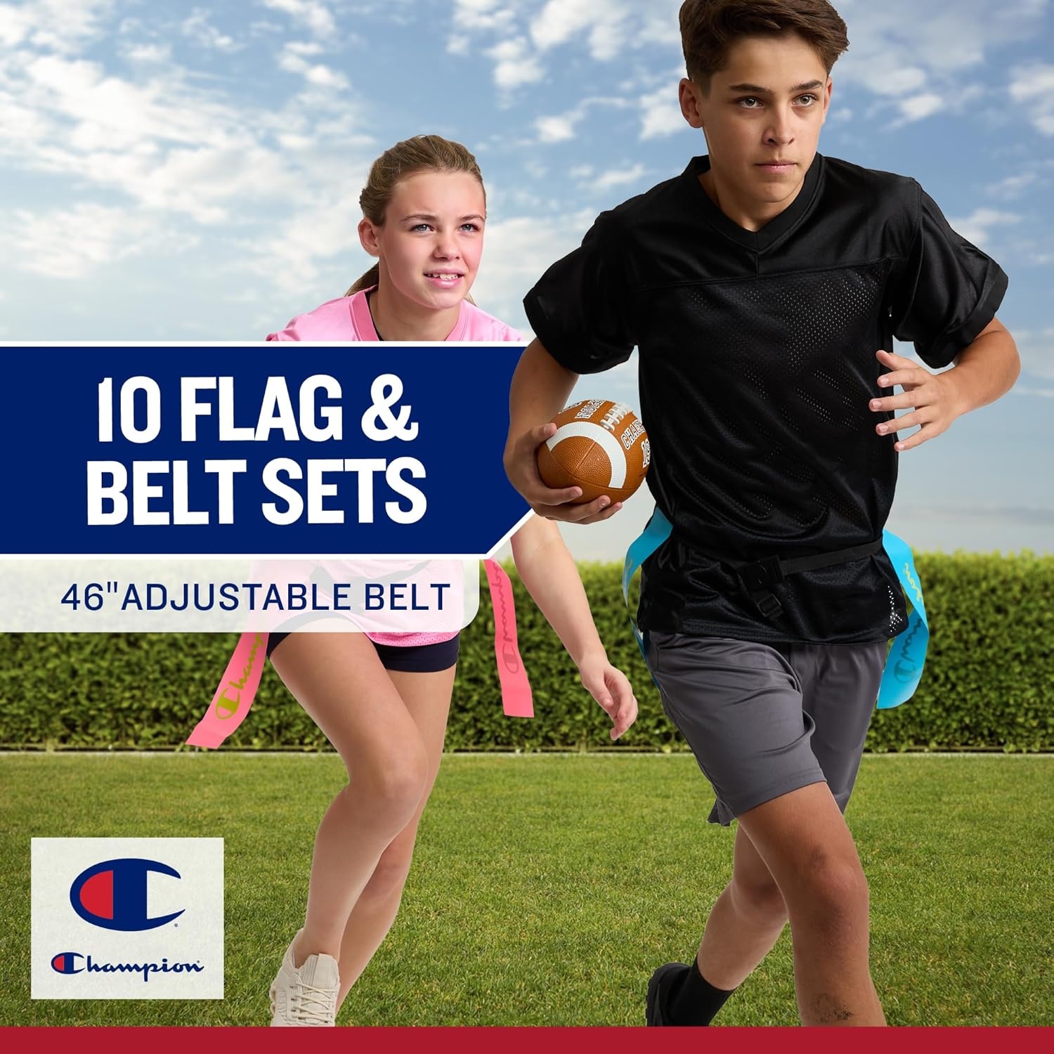 image:imageChampion Red Zone Flag Football Set Adjustable Belts Flags amp Ball for KidsAdults Perfect for Backyard amp Team PlayEvening Primrose