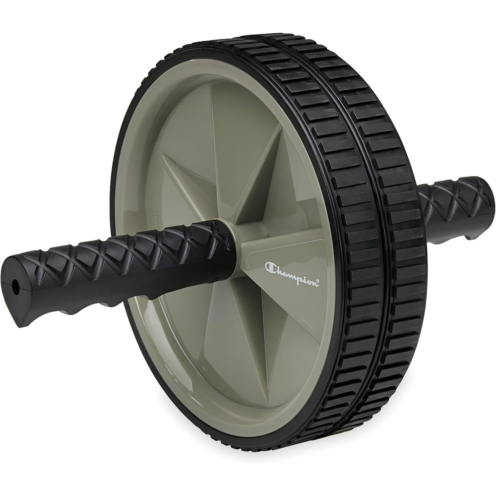 image:imageChampion Ab Roller Wheel GreyBlack Ab Wheel with Dual NonSkid Wheels Exercise Roller for Core Workout Abs Workout Equipment for Home Gym Strength Training and Core Stability
