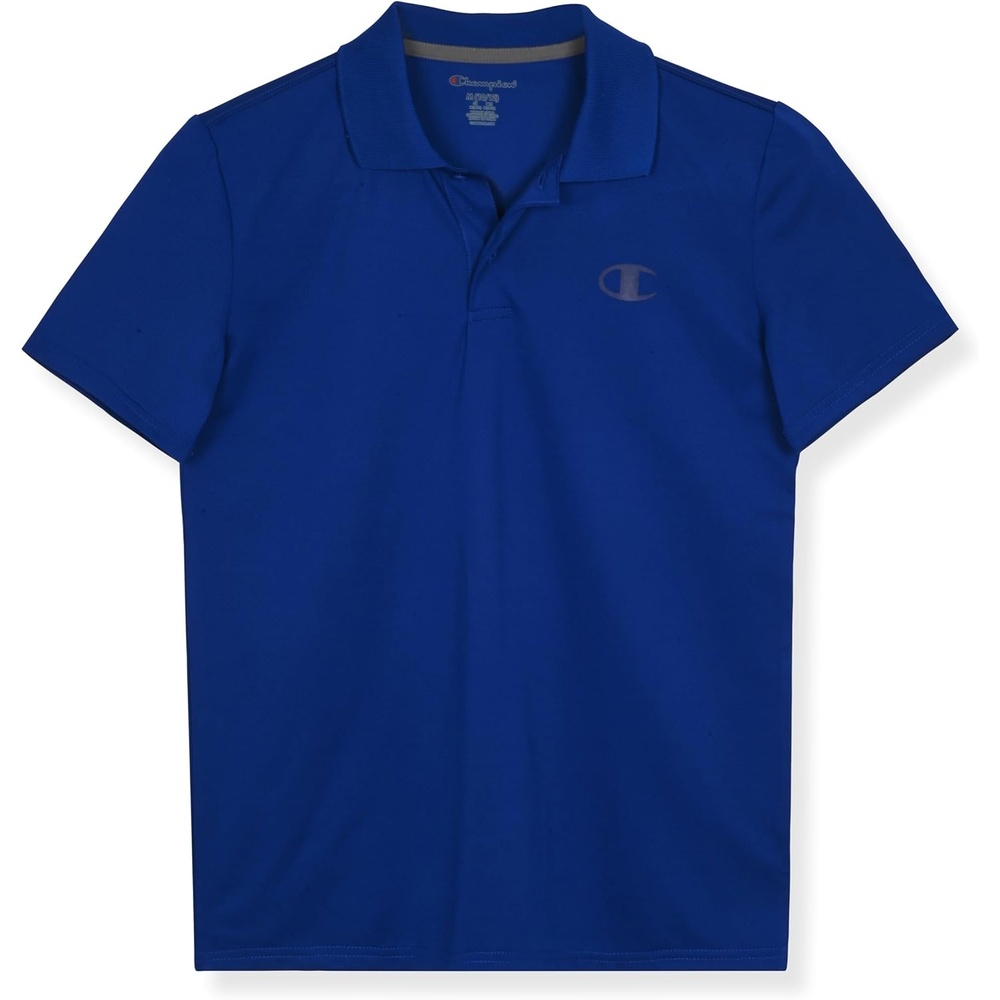 image:imageChampion Boys Athletic Short Sleeve Polo Shirt with Moisture Wicking Stretch FabricBlue Surf