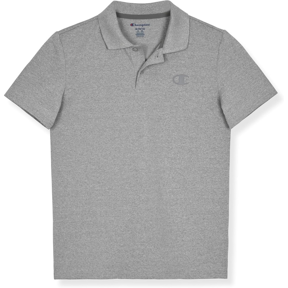 image:imageChampion Boys Athletic Short Sleeve Polo Shirt with Moisture Wicking Stretch FabricGrey Heather