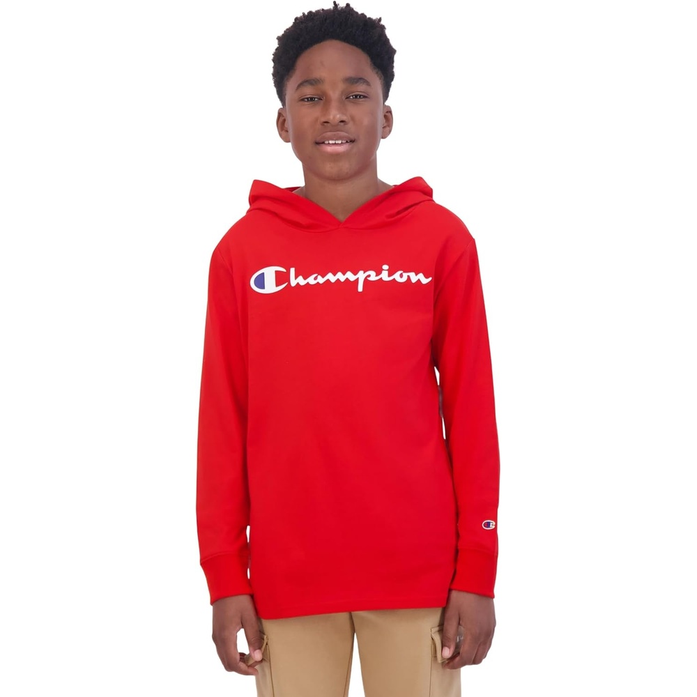 image:imageChampion Boys Boys Long Sleeve Hooded ShirtSignature Lychee Red