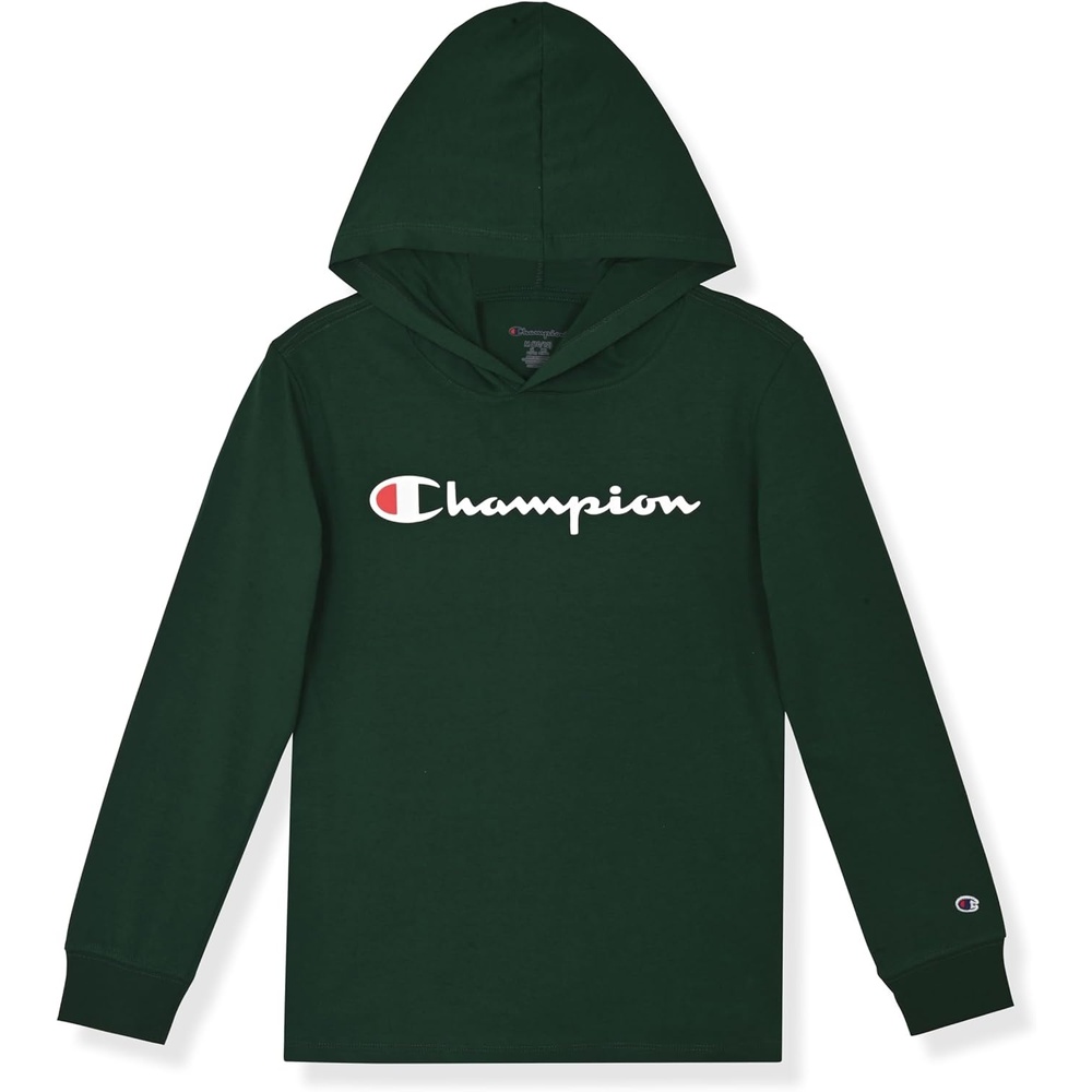image:imageChampion Boys Boys Long Sleeve Hooded ShirtSignature Pine Green