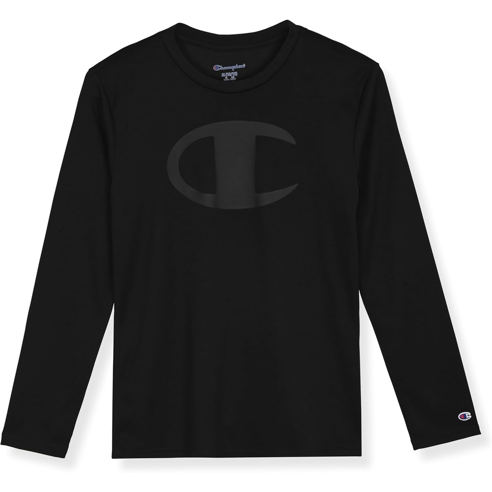 image:imageChampion Boys Long Sleeve Tech TShirt Athletic Performance TeeBlack