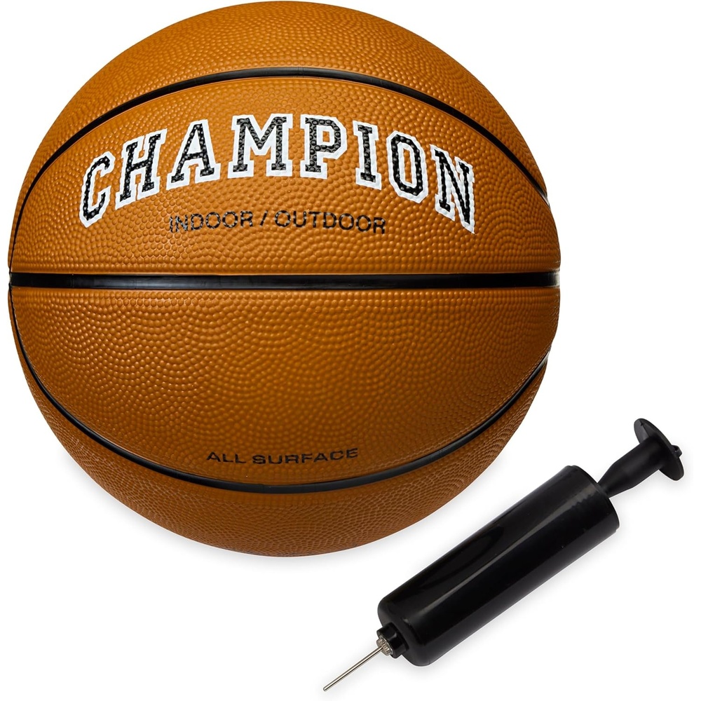 image:imageChampion Downtown Basketball Durable Rubber Cover with Deep Channels for Better Control AntiBurst Butyl Bladder Includes Ball Pump for IndoorOutdoor PlayCLASSIC