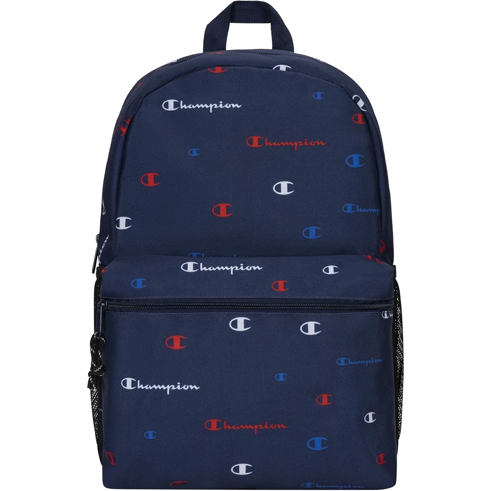 image:imageChampion Kids Merit Backpack with Padded Straps Water Bottle Pocket and Laptop Compartment for Daily Use GreyWhite One SizeNavyChampion Red