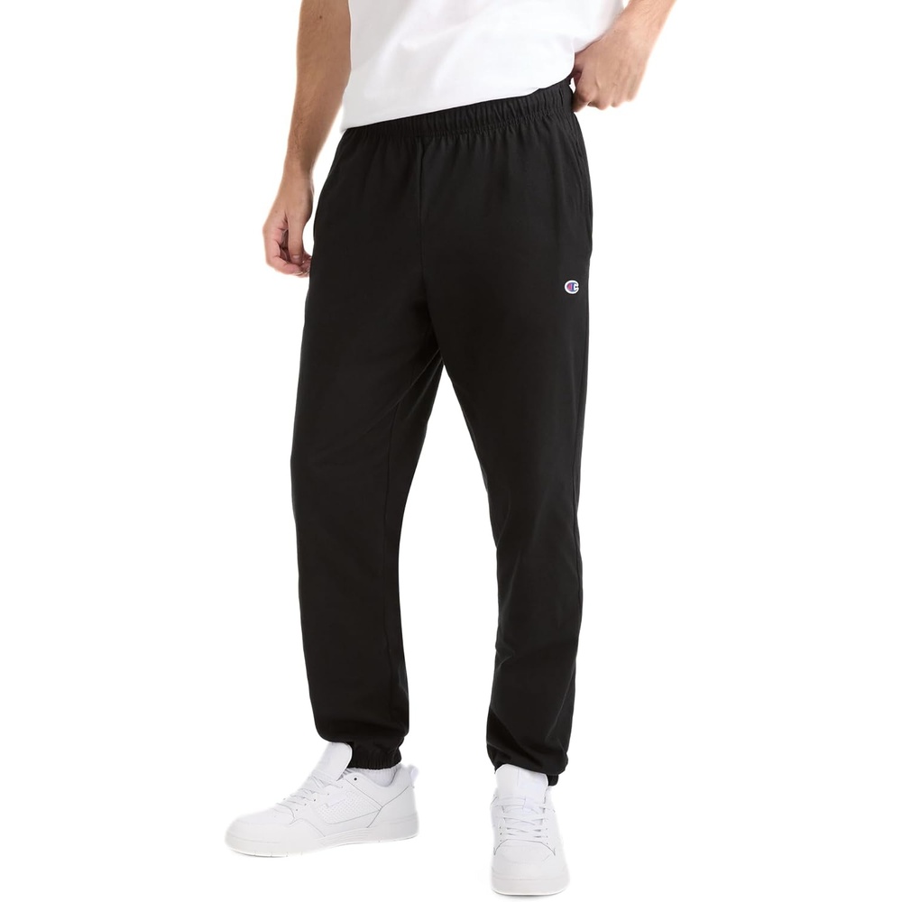 image:imageChampion Mens CinchedBottom Lounge Pants Standard Fit Lightweight 100 Cotton Available in Regular and Big amp TallBlack