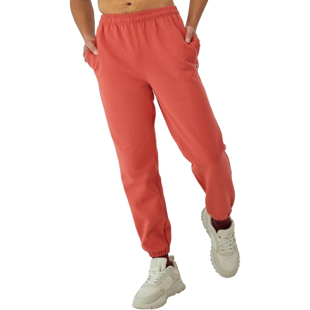 image:imageChampion Mens CinchedBottom Lounge Pants Standard Fit Lightweight Available in Regular and Big amp TallPicante Pink C Patch Logo