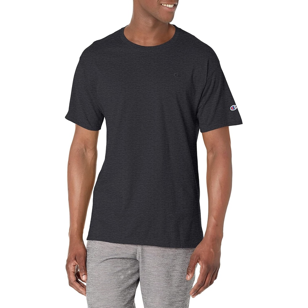 image:imageChampion Mens Classic Short Sleeve TShirt Standard Fit Midweight 100 Cotton Available in Regular and Big amp TallBlack