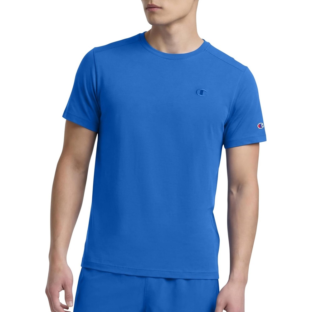 image:imageChampion Mens Classic Short Sleeve TShirt Standard Fit Midweight 100 Cotton Available in Regular and Big amp TallNebulas Blue