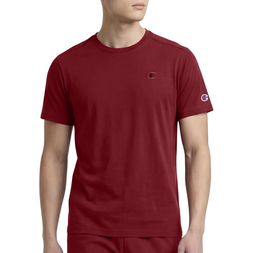 image:imageChampion Mens Classic Short Sleeve TShirt Standard Fit Midweight 100 Cotton Available in Regular and Big amp TallPomegranate