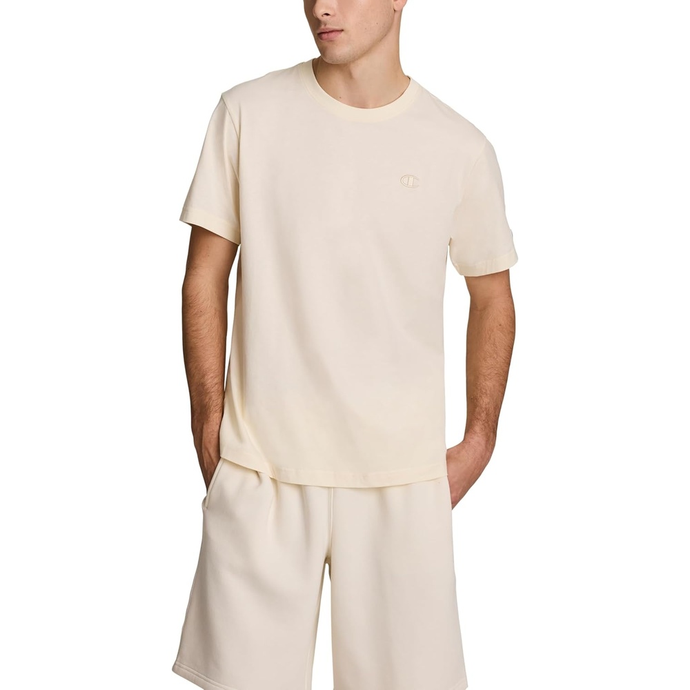 image:imageChampion Mens Classic Short Sleeve TShirt Standard Fit Midweight 100 Cotton Available in Regular and Big amp TallUnbleached Cotton