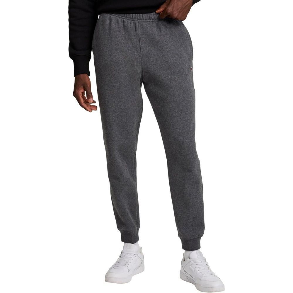 image:imageChampion Mens Fleece Joggers Sweatpants Standard Fit Midweight Fleece Available in Regular and Big amp TallGranite Heather C Patch Logo
