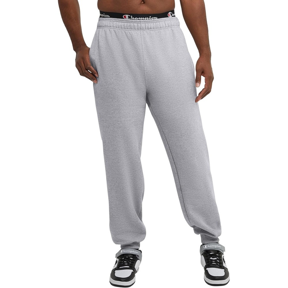 image:imageChampion Mens Fleece Joggers Sweatpants Standard Fit Midweight Fleece Available in Regular and Big amp TallOxford Gray C Patch Logo