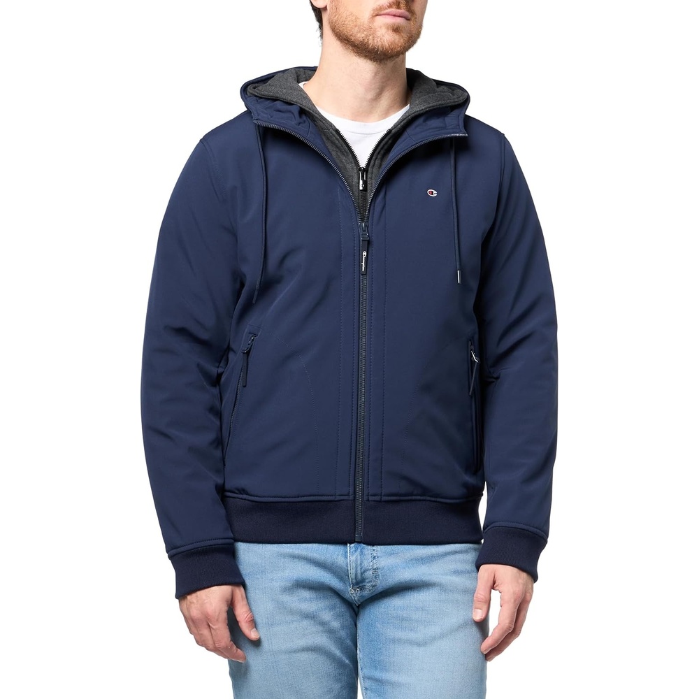 image:imageChampion Mens Hooded Softshell Bomber Jacket With BibPeacoat
