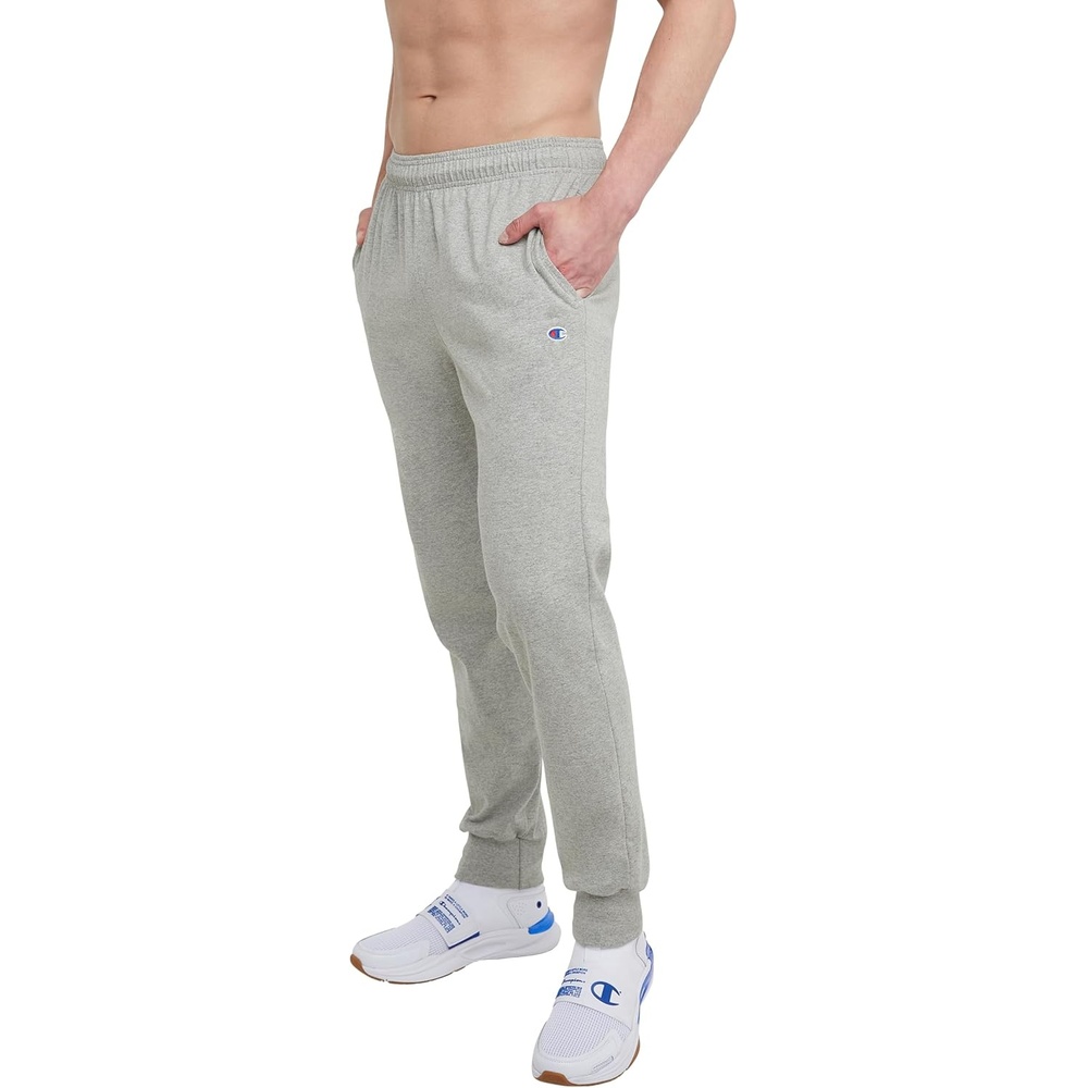 image:imageChampion Mens Joggers Everyday Cotton Lightweight Lounge Knit Pants for Men 31Oxford Gray C Logo