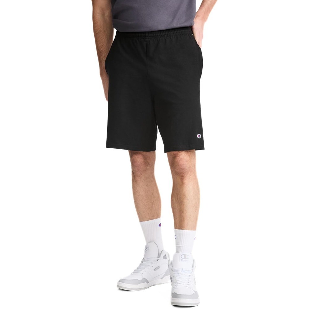image:imageChampion Mens Lounge Shorts Standard Fit 9 Inch Inseam Lightweight 100 Cotton Available in Regular and Big amp TallBlack