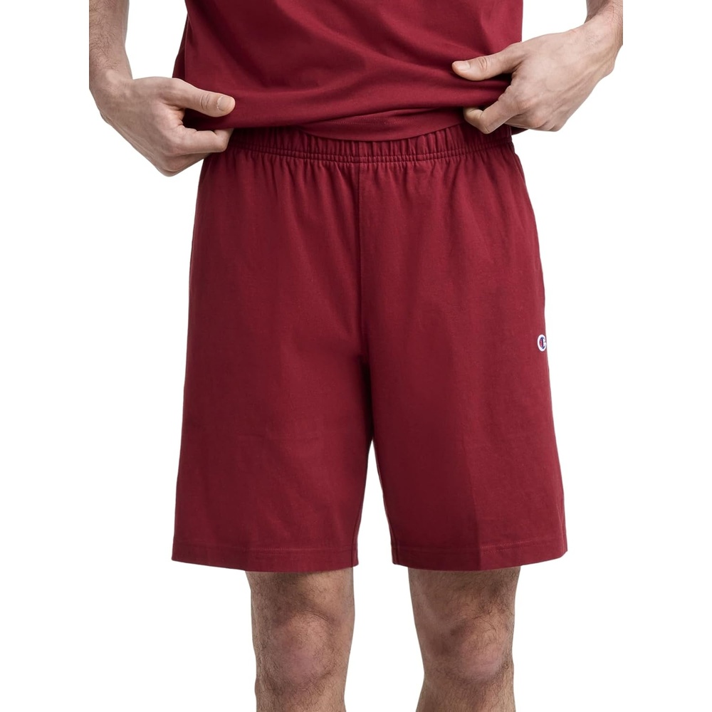 image:imageChampion Mens Lounge Shorts Standard Fit 9 Inch Inseam Lightweight 100 Cotton Available in Regular and Big amp TallPomegranate