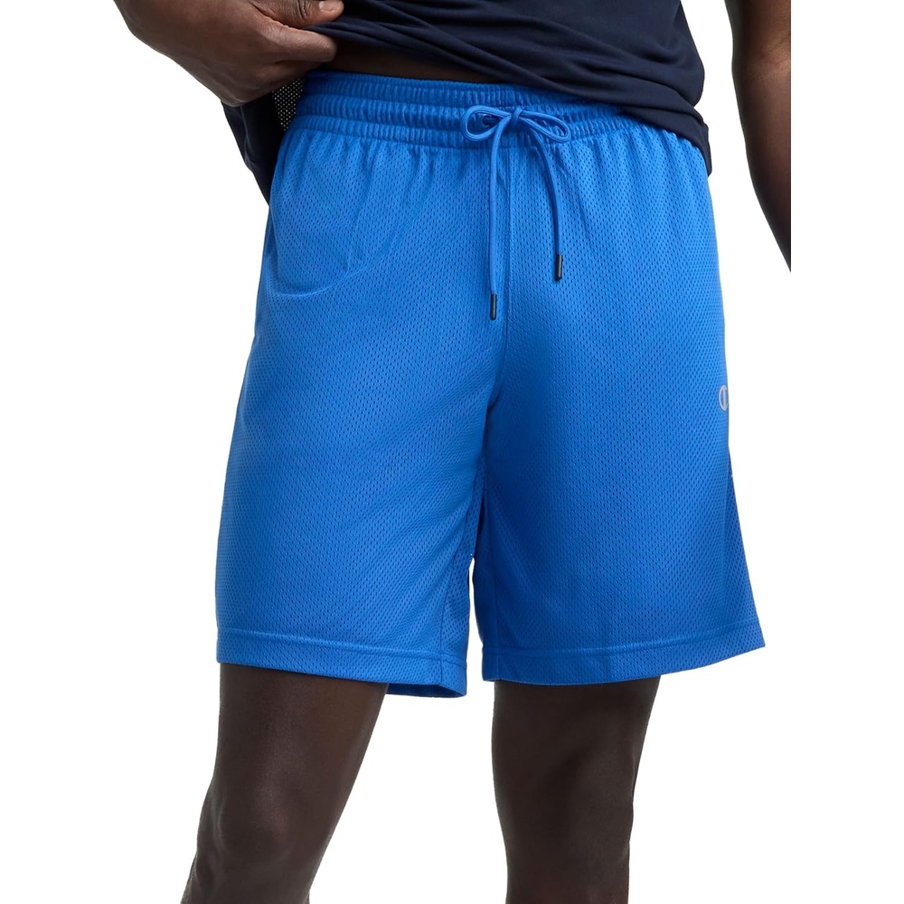 image:imageChampion Mens Performance 9 Mesh Shorts Standard Fit Lightweight Available in Regular and Big amp TallNebulas Blue C Logo