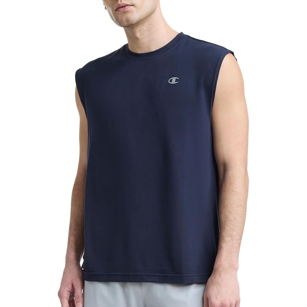 image:imageChampion Mens Performance Sport Crewneck Muscle Tee Standard Fit Lightweight BreathableDeep Navy