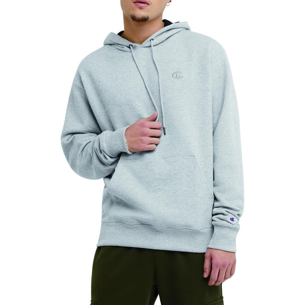 image:imageChampion Mens Pullover Fleece Hoodie Standard Fit Midweight C Logo Available in Regular and Big amp TallPlatinum Silver Heather
