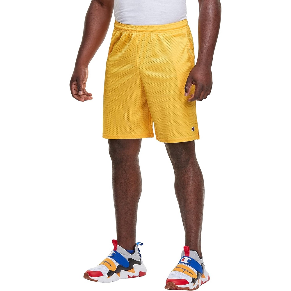 image:imageChampion Mens Shorts Mens Mesh Gym Shorts Lightweight Athletic Shorts Reg Or Big amp TallTeam Gold C Patch Logo