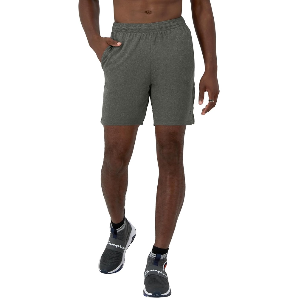 image:imageChampion Mens Sport Shorts Standard Fit 7 Inch Inseam Lightweight Fabric MoistureWickingGranite Heather