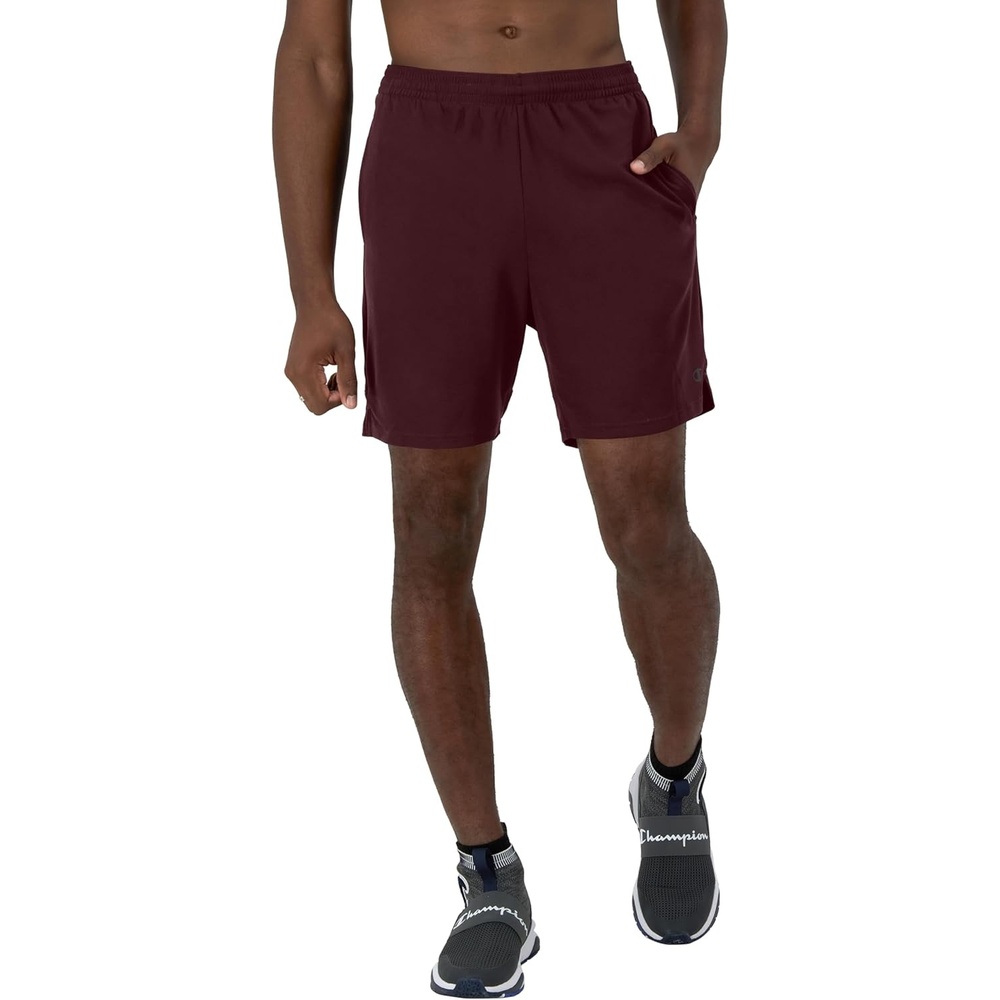image:imageChampion Mens Sport Shorts Standard Fit 7 Inch Inseam Lightweight Fabric MoistureWickingMaroon