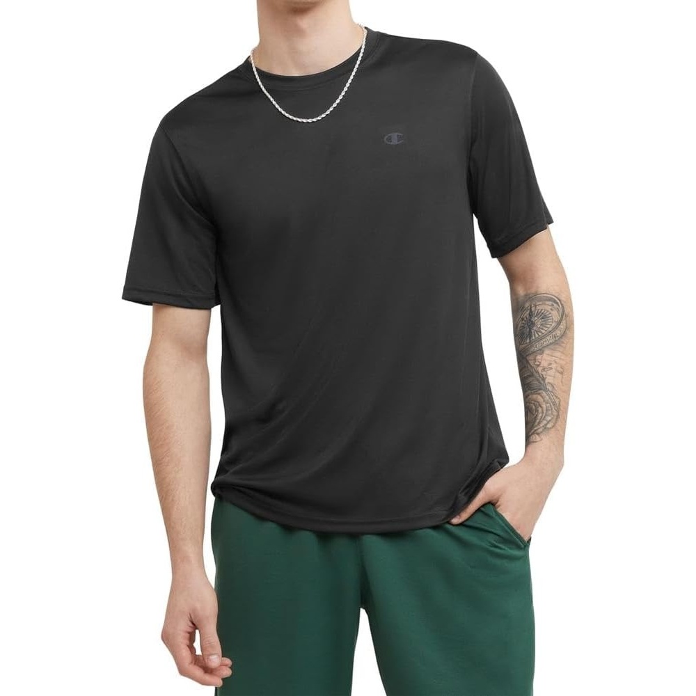 image:imageChampion Mens Tshirt Sport Tee Moisture Wicking Anti Odor Athletic Tshirt for Men Reg Or Big amp TallBlack