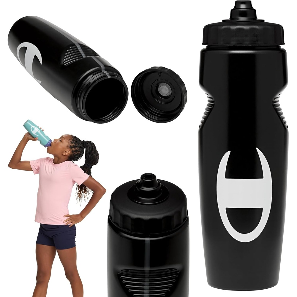 image:imageChampion Quench Squeeze Bottle Bonnie Blue 24oz BPAFree Sports Water Bottle for OneHand Use For Gym Cycling and Sports LeakProof EasySqueeze Design for Workout and Travel HydrationBlack