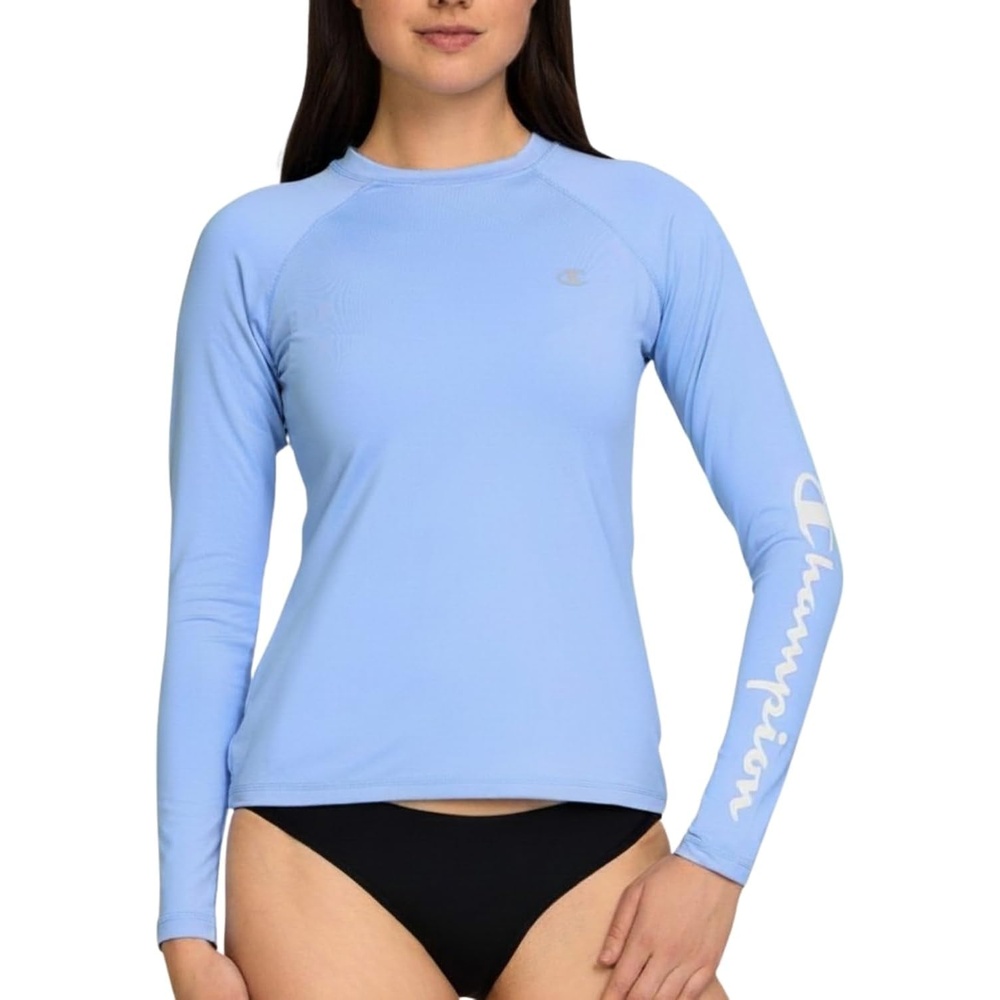 image:imageChampion Rash Guard for Women Womens Rash Guard Long Sleeve Shirts Rashguard Swim Shirt Women UPF 50 SPF amp UV ProtectionLight Blue