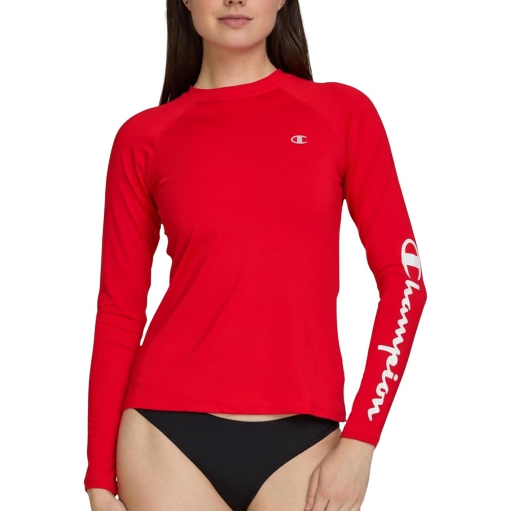 image:imageChampion Rash Guard for Women Womens Rash Guard Long Sleeve Shirts Rashguard Swim Shirt Women UPF 50 SPF amp UV ProtectionRed