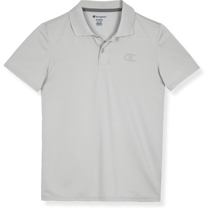 Champion Boys Athletic Short Sleeve Polo Shirt with Moisture Wicking Stretch Fabric(High Rise Gray)