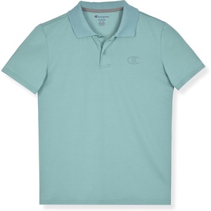 Champion Boys Athletic Short Sleeve Polo Shirt with Moisture Wicking Stretch Fabric(Mineral Blue)