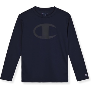 Champion Boys Long Sleeve Tech T-Shirt Athletic Performance Tee(Dark Navy Blue)