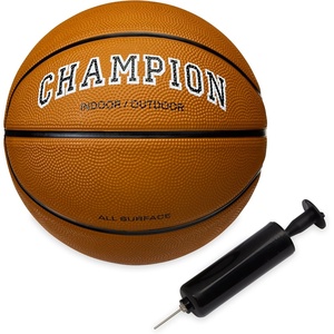 Champion Downtown Basketball – Durable Rubber Cover with Deep Channels for Better Control, Anti-Burst Butyl Bladder, Includes Ball Pump, for Indoor/Outdoor Play(CLASSIC)