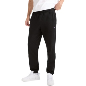 Champion Men’s Cinched-Bottom Lounge Pants, Standard Fit, Lightweight 100% Cotton, Available in Regular and Big & Tall(Black)