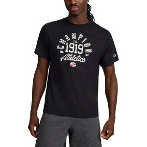 Champion Men’s Classic Graphic Short Sleeve T-Shirt, Standard Fit, Modern Retro Gothic ’19 Graphic(Black – Champion 1919)