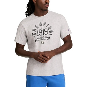 Champion Men’s Classic Graphic Short Sleeve T-Shirt, Standard Fit, Modern Retro Gothic ’19 Graphic(Oxford Gray Heather – Champion 1919)