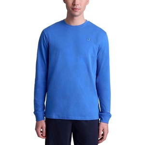 Champion Men’s Classic Long Sleeve T-Shirt, Standard Fit, Script & C Logo, Available in Regular and Big & Tall(Nebulas Blue)